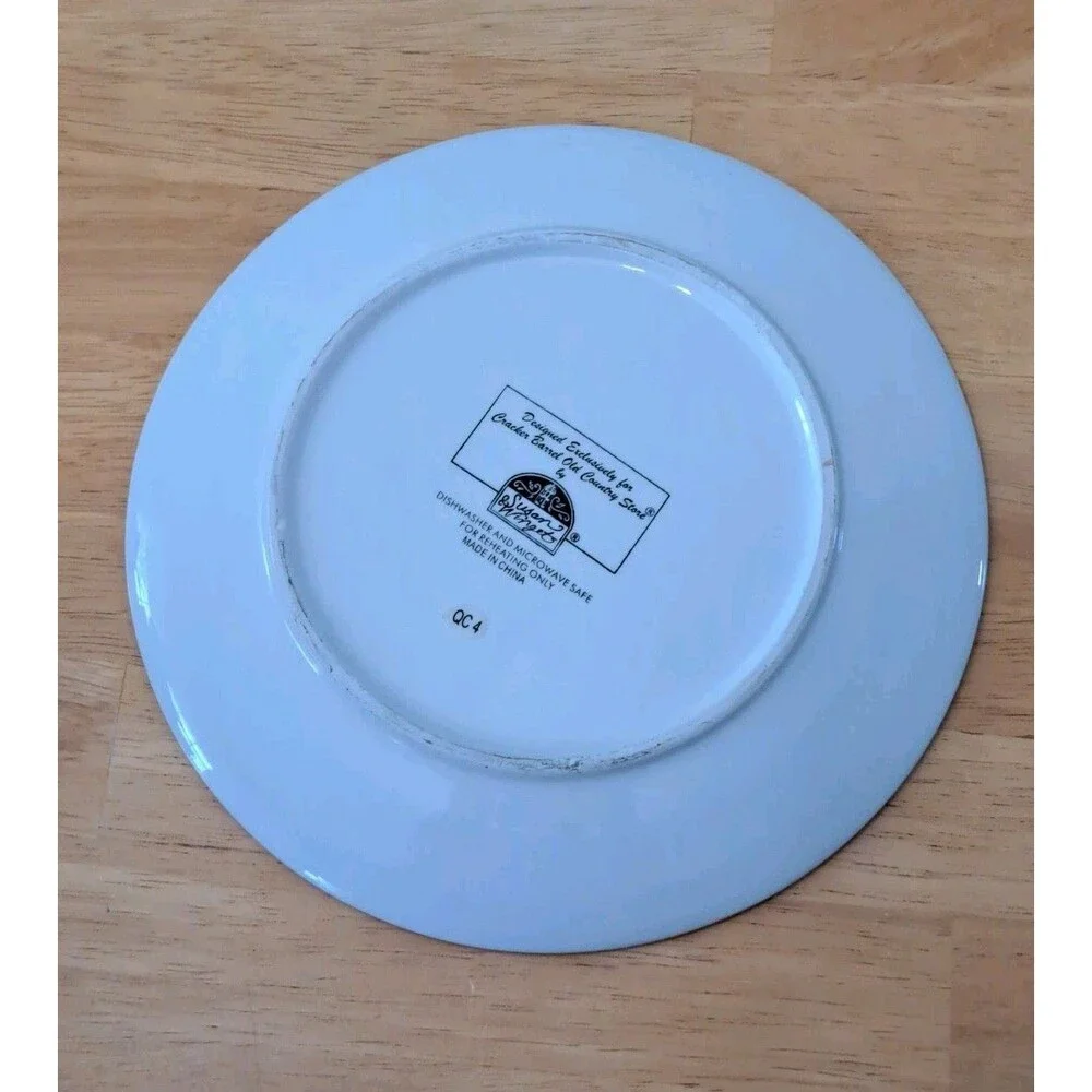 Cracker Barrel Susan Winget Farmhouse Salad Plate Whimsical Sheep Floral